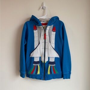 Mini Boden Blue Space Shuttle Hoodie